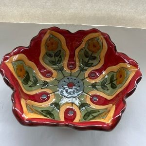 Pier 1 imports CARYNTHUM hand painted flower bowl.  Like new condition!